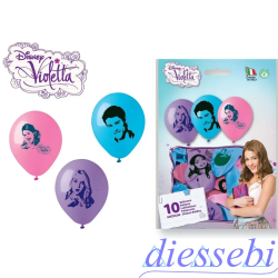 Busta 10 Palloncin Violetta Disney Medium size Standard Festa Balloon
