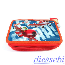 Astuccio 3 Zip Planes Disney con colori Fila-Giotto