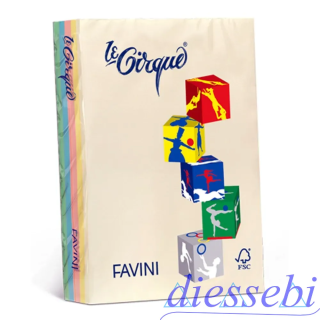 Risma A4 250 Fogli 160gr Multicolor 5 Colori Tenui Le Cirque Favini