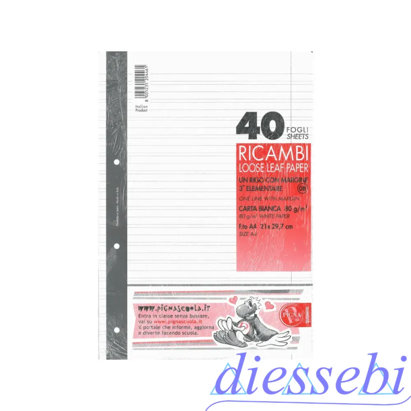 Ricambi A4 B 40 fogli Bianchi Pigna