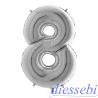 Mylar Numero 8 Argento 100cm