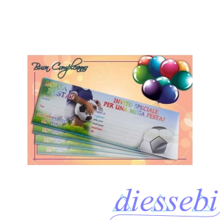 Carnet 15 Inviti Compleanno Calcio