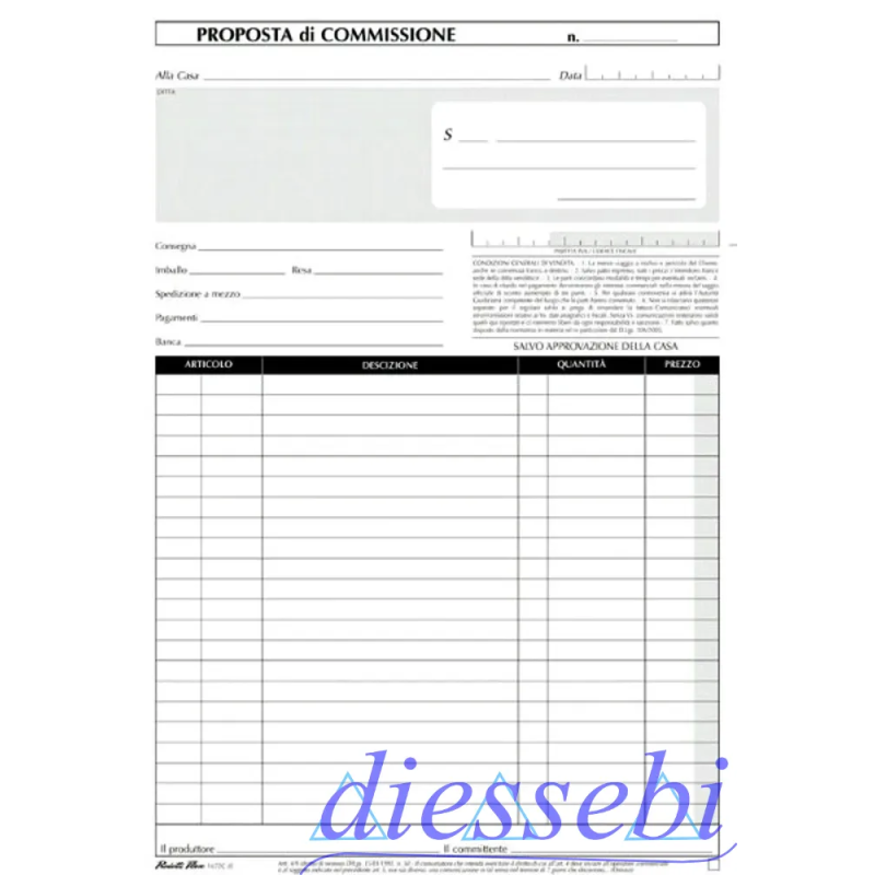Blocco Proposta di Commissione A4 3 copie autoricalcante Prodotti Flex