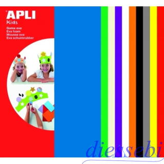 Album 10 Fogli Gomma Eva 20x30cm spessore 2mm - Apli Kids