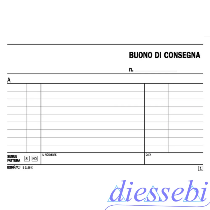 Blocco Buoni di Consegna 2 copie autoricalcante