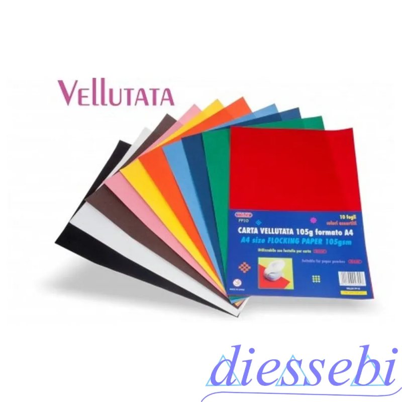 Blister 10fg A4 Vellutati 105gr (colori assortiti)