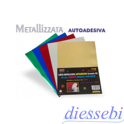 Blister 10fg A4 Metallizzata 100gr Adesiva (colori assortiti)