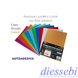 Blister 10fg A4 Dynamic Cristal Adesiva 180gr (colori assortiti)