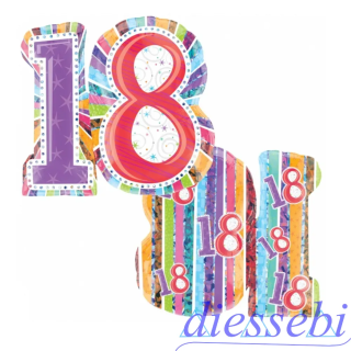 Mylar Supershape 18 Anni Anagram 66x71cm