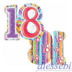 Mylar Supershape 18 Anni Anagram 66x71cm