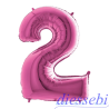 Mylar Numero 2 Fucsia 100cm