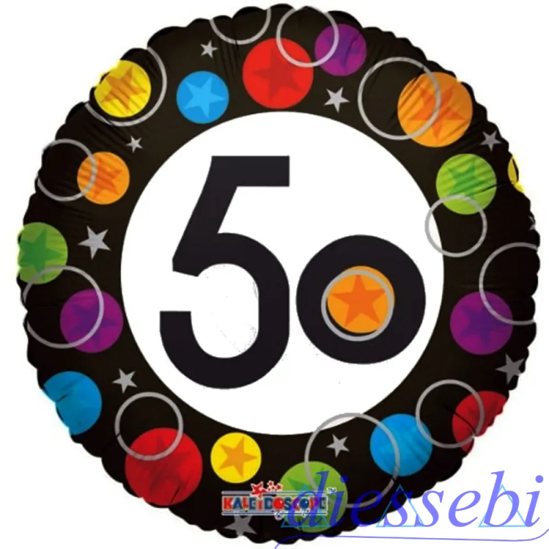 Mylar 50° Style Party Balloon Kaleidoscope 45cm (bianco con bordo nero)