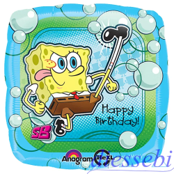 Mylar Compleanno Happy Birthday Spongebob 45cm Anagram