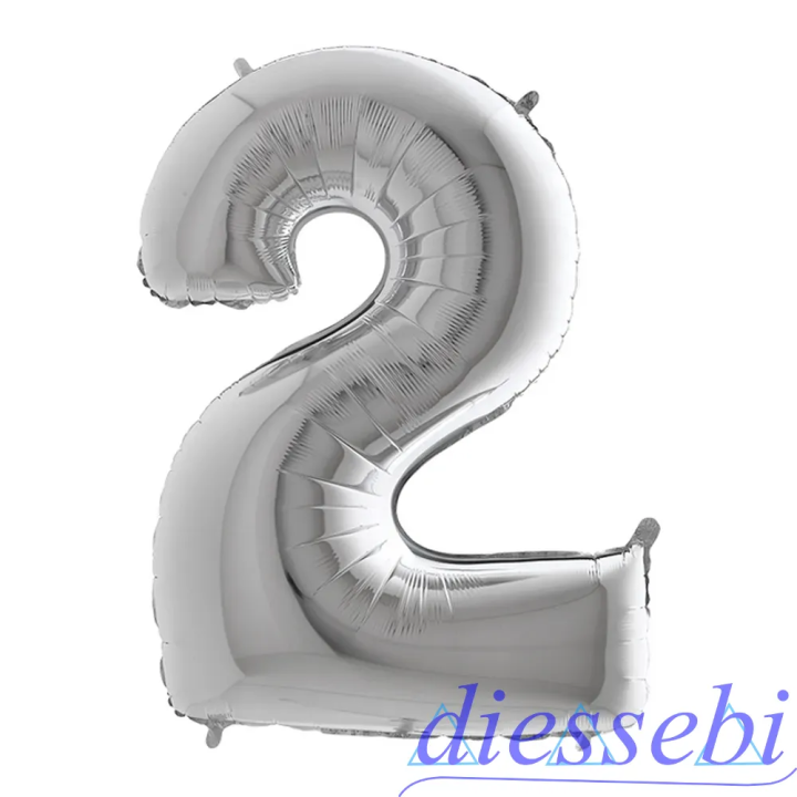 Mylar Mini Numero 2 Argento 35cm
