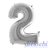 Mylar Mini Numero 2 Argento 35cm