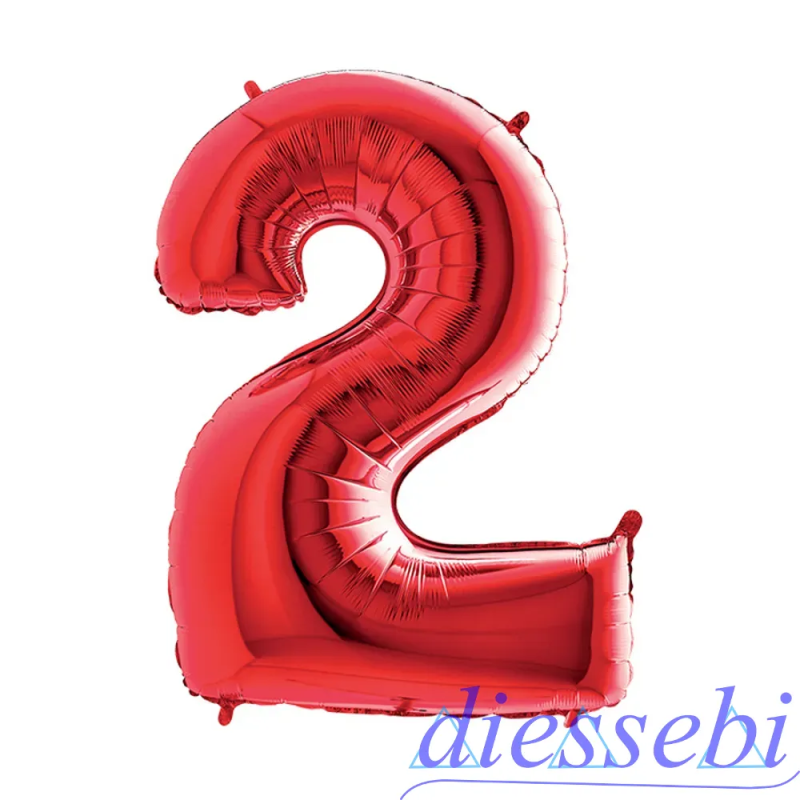 Mylar Mini Numero 2 Rosso 35cm