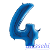 Mylar Mini Numero 4 Blu 35cm