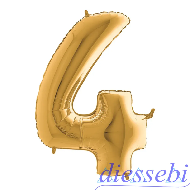 Mylar Mini Numero 4 Oro 35cm