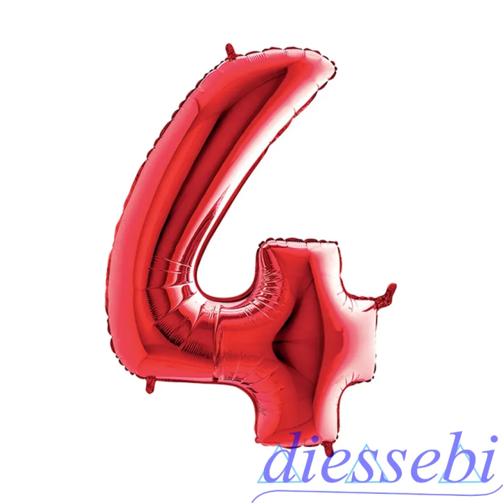 Mylar Mini Numero 4 Rosso 35cm