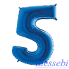 Mylar Mini Numero 5 Blu 35cm