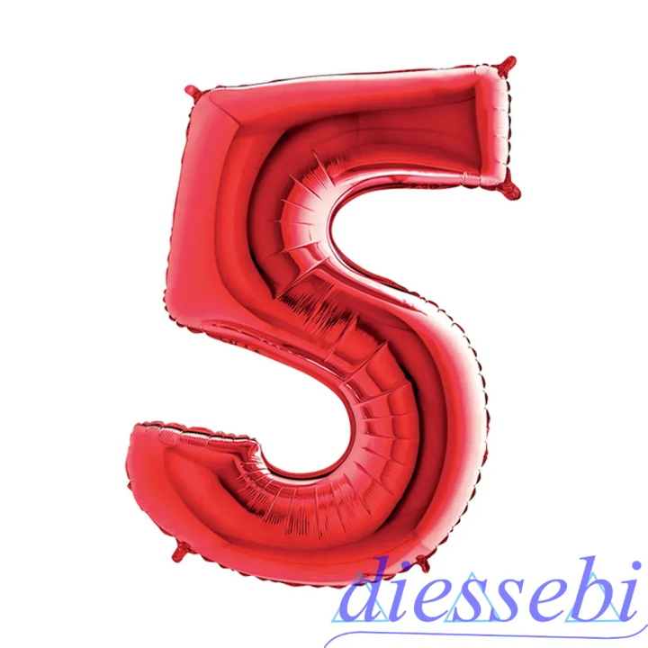 Mylar Mini Numero 5 Rosso 35cm