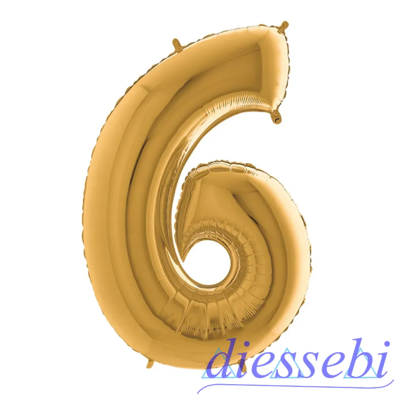Mylar Mini Numero 6 Oro 35cm