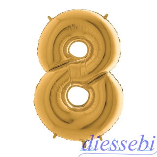 Mylar Mini Numero 8 Oro 35cm