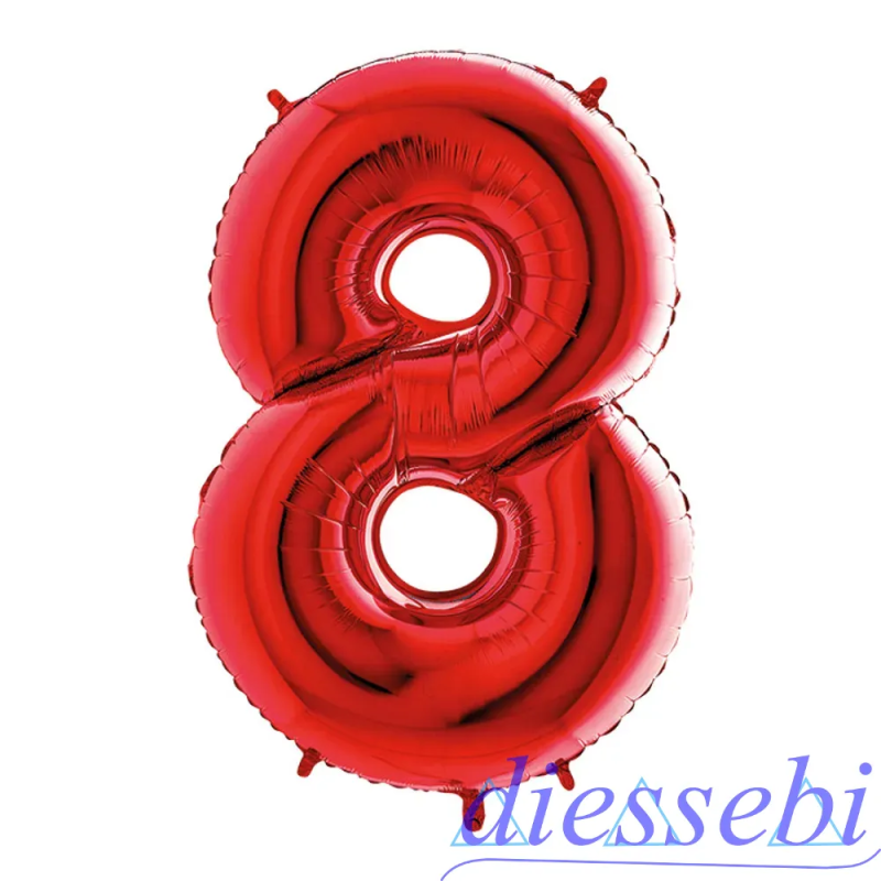 Mylar Mini Numero 8 Rosso 35cm