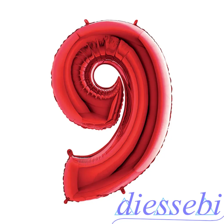 Mylar Mini Numero 9 Rosso 35cm