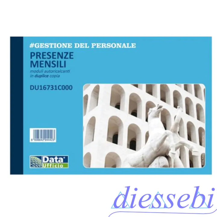 Blocco Presenze Mensili A5 2 copie autoricalcanti Data Ufficio