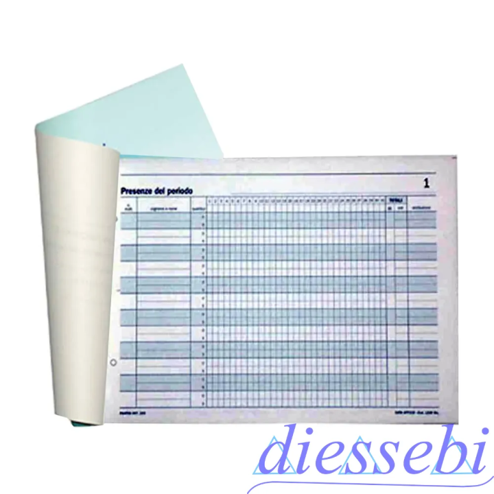 Blocco Presenze Mensili A5 2 copie autoricalcanti Data Ufficio