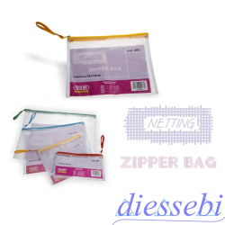 Busta Trasparente con rete e zip 28x39
