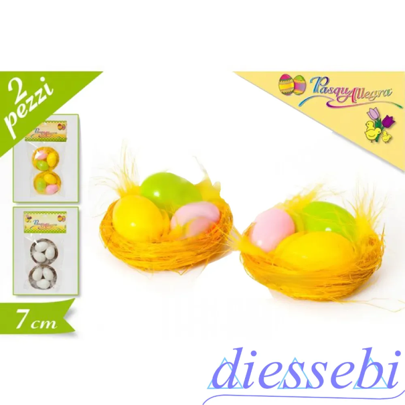 Blister Nido diam 4.5cm con 3 Uova 2pz - PasquAllegra Golden Hill