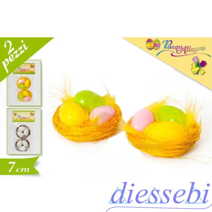 Blister Nido diam 4.5cm con 3 Uova 2pz - PasquAllegra Golden Hill