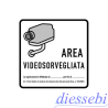 Cartello "Area Videosorvegliata" 30x20cm in PVC Letterfix