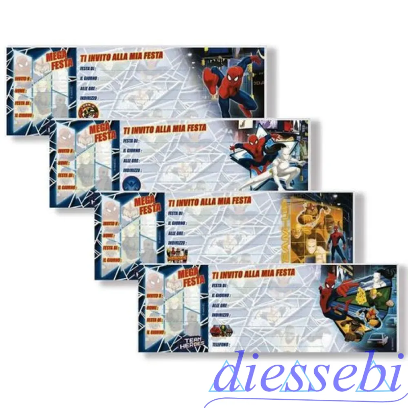 Carnet 15 Inviti Compleanno Spiderman