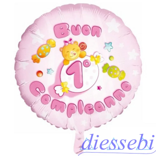 Mylar 1° Compleanno Rosa