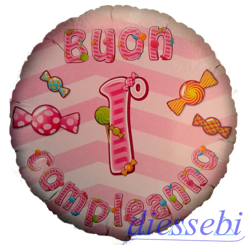 Mylar 1° Compleanno Rosa