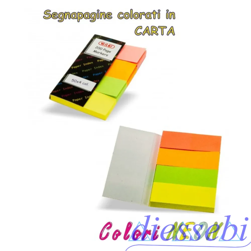 Segnapagine 4 Colori Fluorescenti