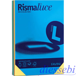 Risma A4 125 Fogli 200gr Multicolor 8 Colori Forti Rismaluce Favini