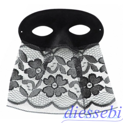 Maschera Domino Scamosciato Nero Carnival Toys