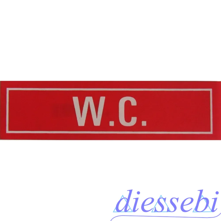 Targhetta Autoadesiva "WC" Rosso Letterfix