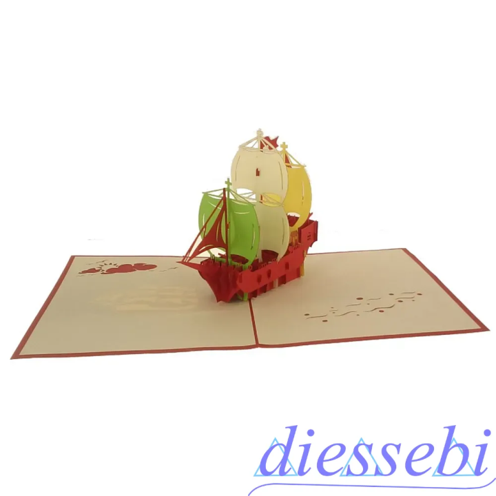 Biglietto Auguri Origami Veliero