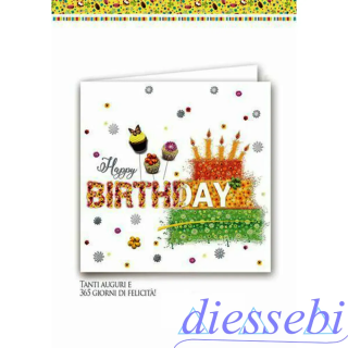 Biglietto Compleanno Cromo NB