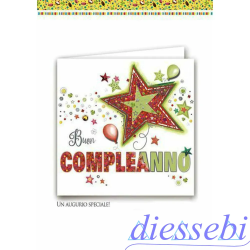 Biglietto Compleanno Auguri Cromo NB
