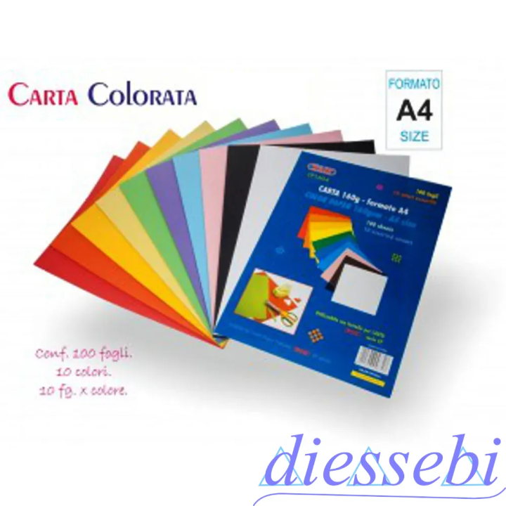 Risma A4 100 Fogli 220gr Multicolor 10 Colori Forti Wiler