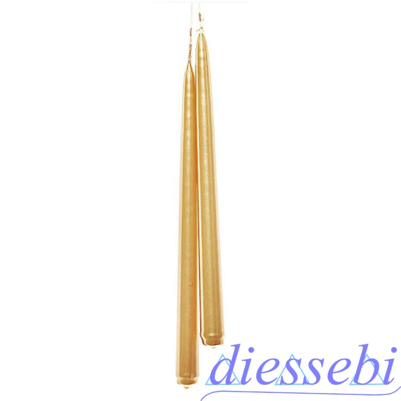 Coppia Candele Lunghe Lisce Oro Mercury