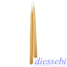 Coppia Candele Lunghe Lisce Oro Mercury
