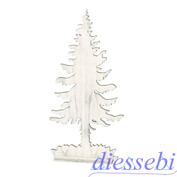 Albero in Legno Profili con Glitter Argento 70cm Tono su Tono