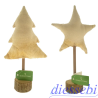 Albero - Stella con Base in Legno 30cm Tono su Tono